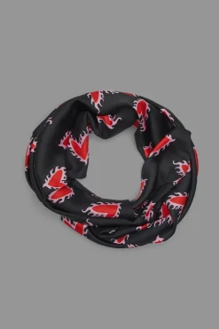 Flaming Hearts Satin Scarf