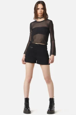 Flared Sleeve Mesh Top