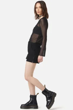 Flared Sleeve Mesh Top