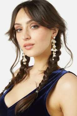 Floral Pearl Drop Earrings