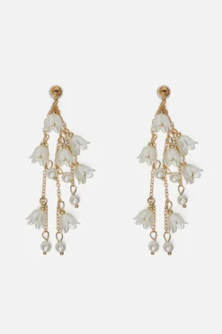 Floral Pearl Drop Earrings