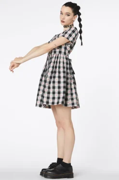 Gingham Peach Smock Dress