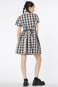 Gingham Peach Smock Dress