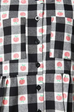 Gingham Peach Smock Dress