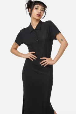 Glitter Mesh Midi Dress