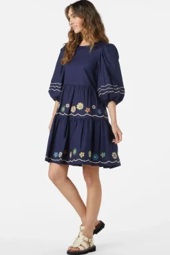 Golden Blooms Embroidered Dress