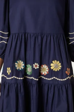 Golden Blooms Embroidered Dress