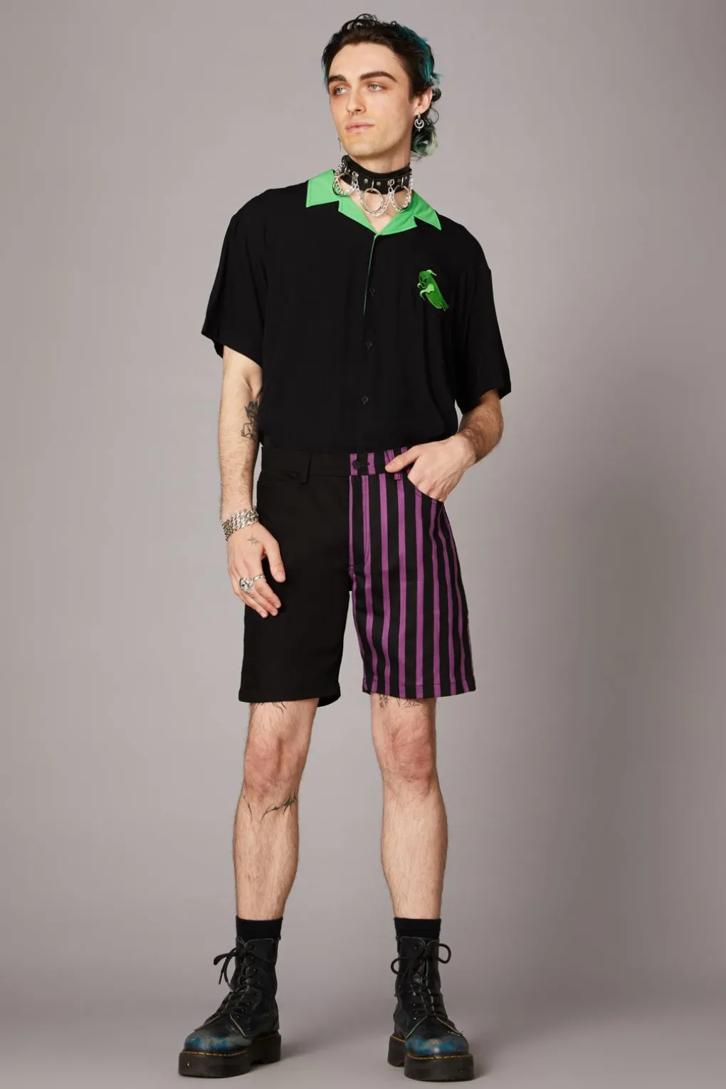 Goth Stripe Contrast Short
