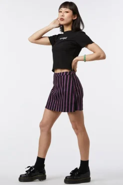 Goth Stripe Drill Skort