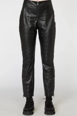 Goth Studded Pu Leggings