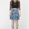 Graffiti Denim Mini Skirt