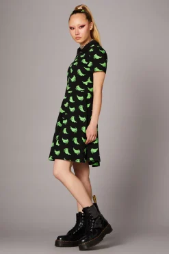 Green Ghost Collar Dress
