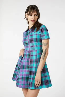 Grinning Tartan Zipper Dress