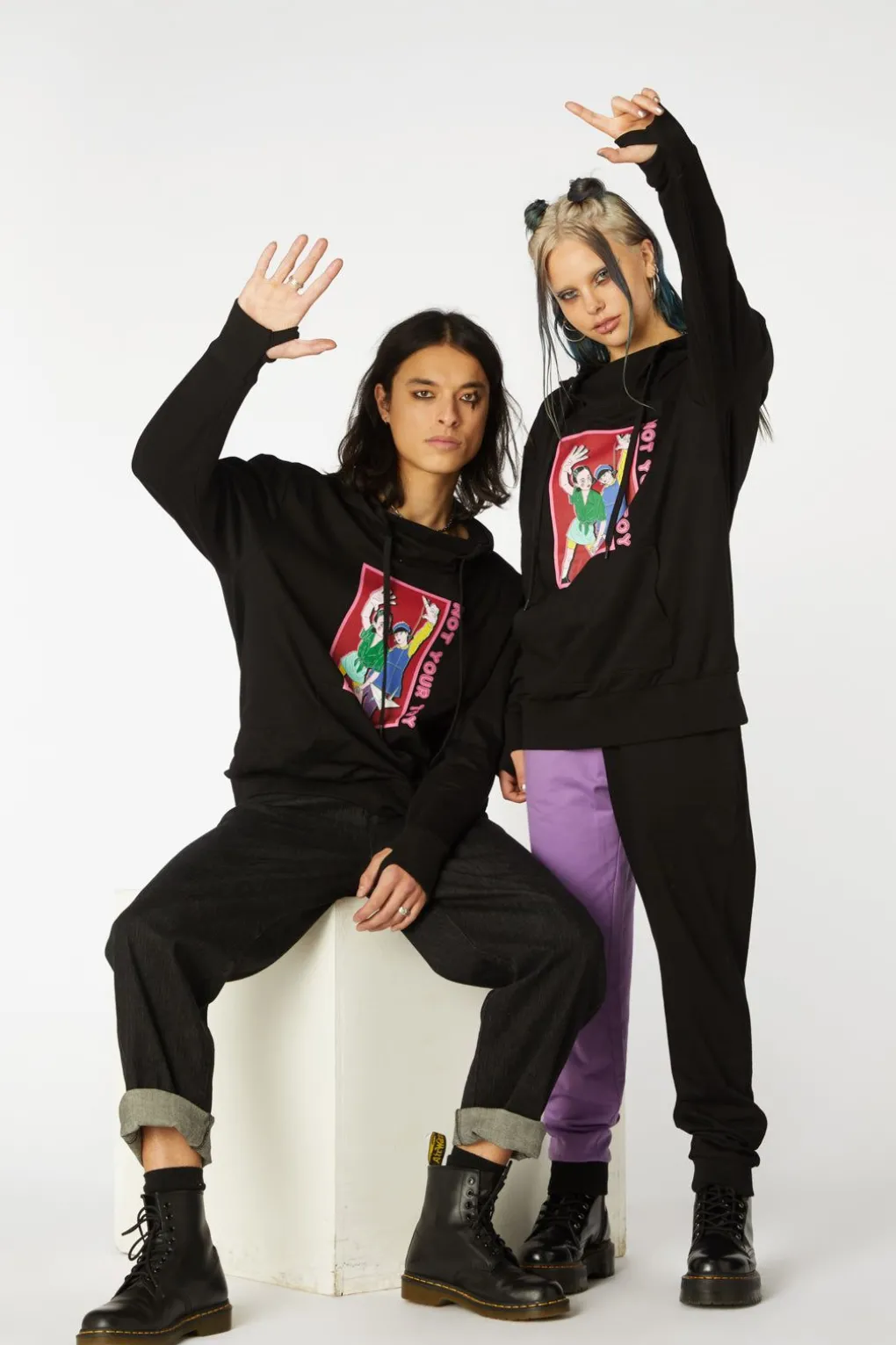 Grunge Printed Hoodie