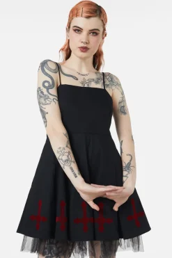 Hail Lilith Flocked Hem Bustier Dress