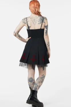 Hail Lilith Flocked Hem Bustier Dress