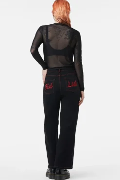 Hail Lilith Flocked Mesh Top