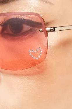 Heart Diamante Sunglasses