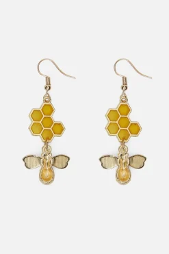 Honeycomb Bee Earrings