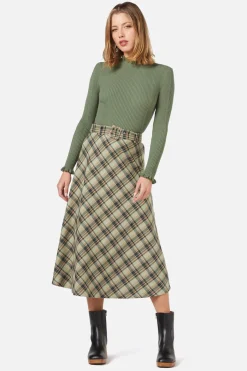 Jeannie Check Midi Skirt