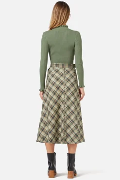Jeannie Check Midi Skirt