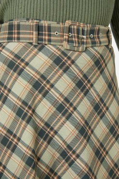 Jeannie Check Midi Skirt
