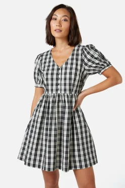 Juno Check Smock Dress