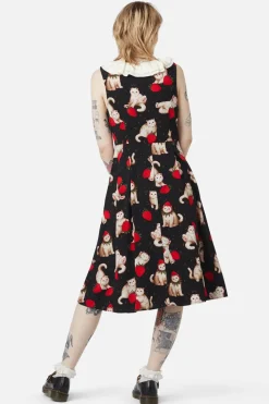 Kitty Kisses Ruffle Neck Dress