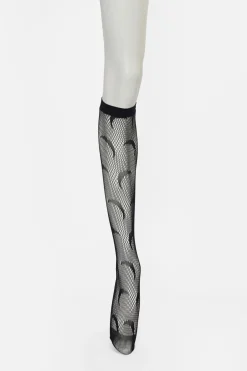 Knee High Moon Fishnet Socks