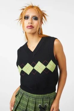 Large Argyle Knit Vest