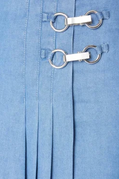 Liz Pleated Mini Denim Skort