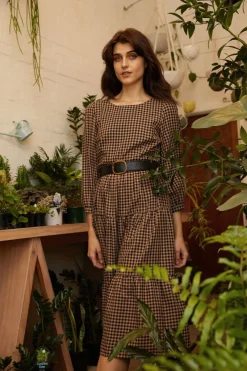 Lola Check Midi Dress