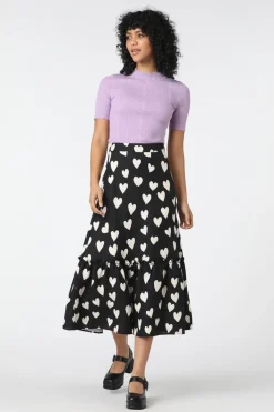 Love Hearts Midi Skirt