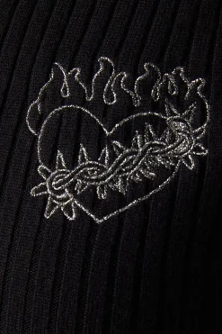 Lurex Embroider Zip Cardi