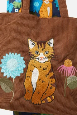 Meadow Cat Embroidered Bag