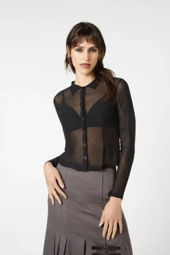 Mesh Collared Blouse
