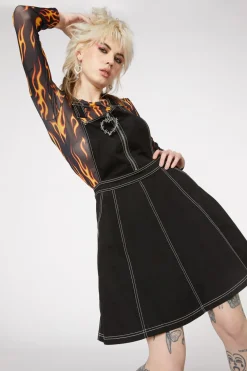 Metal Heart Zip Up Pinny