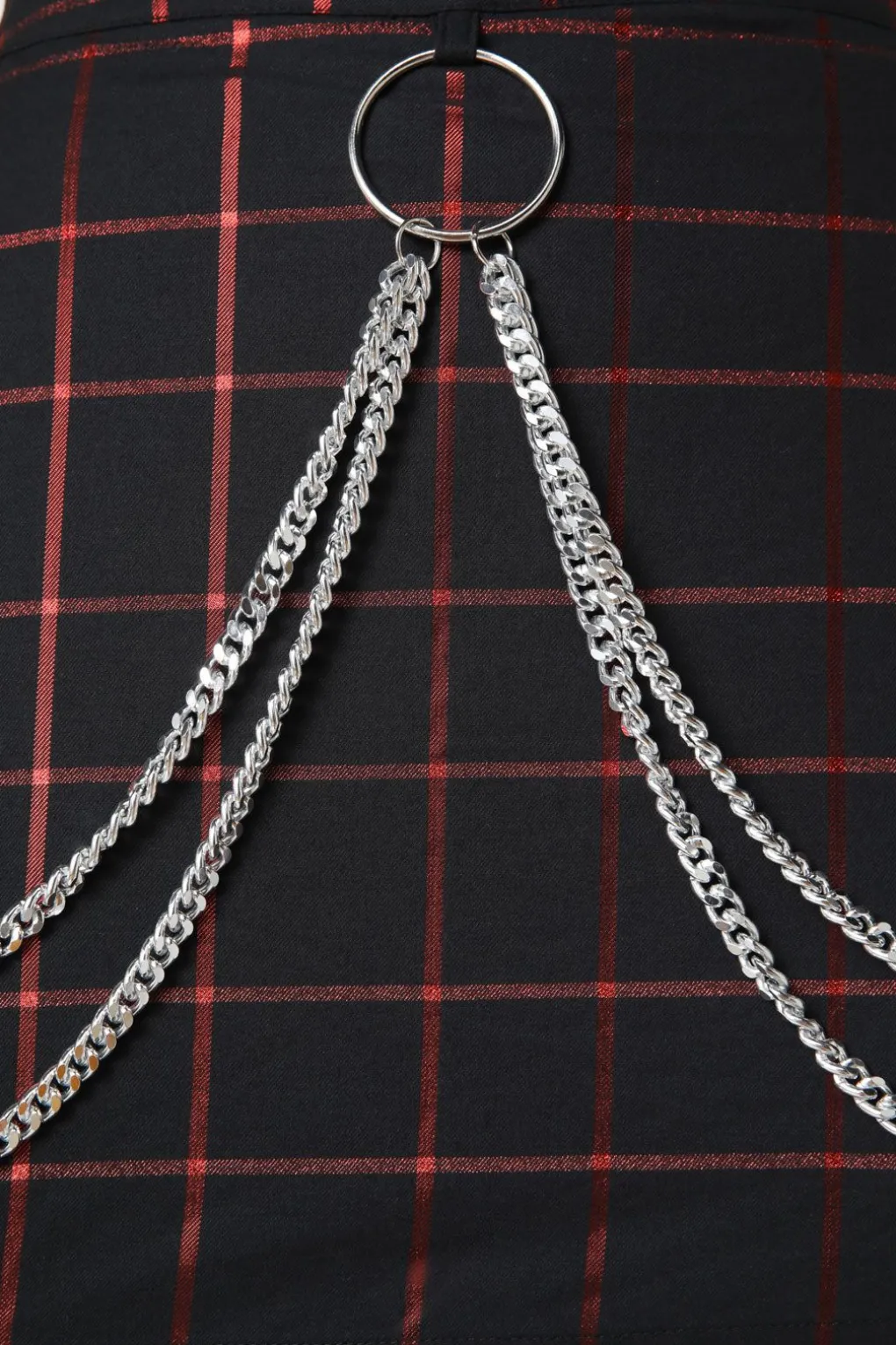 Metallic Checks Skort