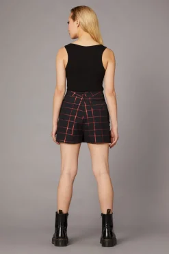 Metallic Checks Skort
