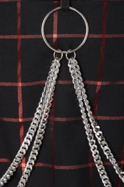 Metallic Checks Skort