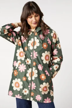 Miss 60S Flower Raincoat