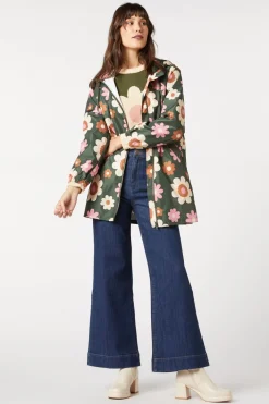 Miss 60S Flower Raincoat
