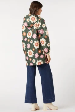 Miss 60S Flower Raincoat