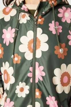 Miss 60S Flower Raincoat