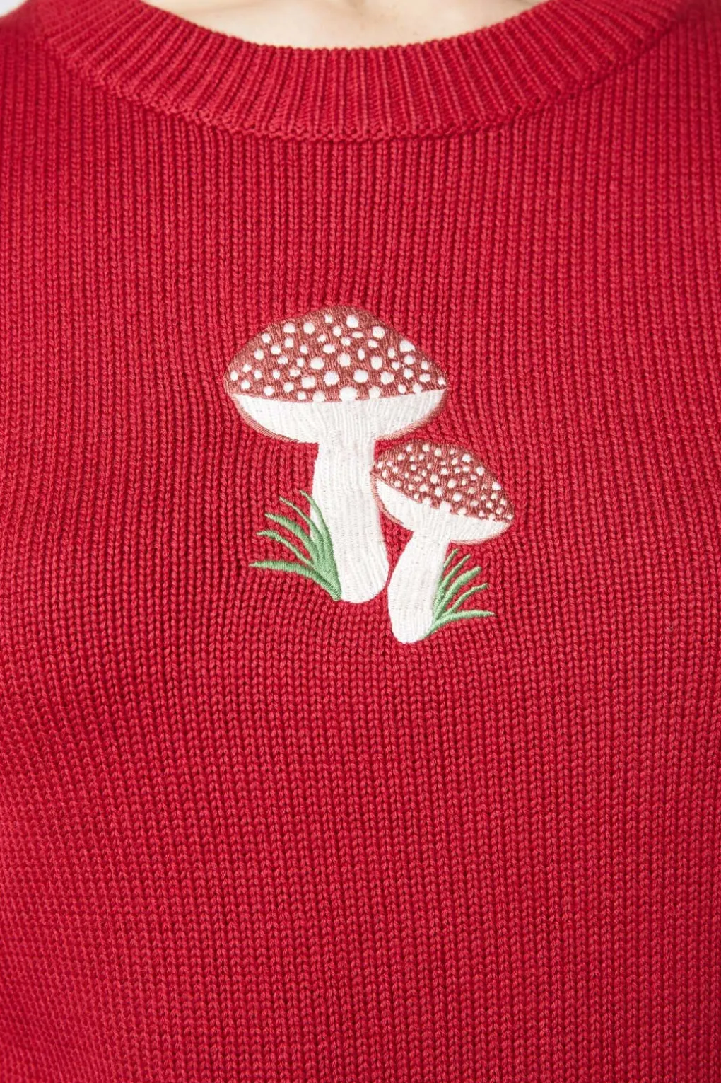 Mushroom Embroidered Sweater