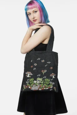 Musical Frogs Woven Tote