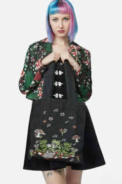 Musical Frogs Woven Tote