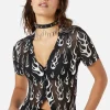 Naked Flame Mesh Blouse