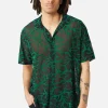 Neglected Flocked Mesh Short Sleeve Shirt
