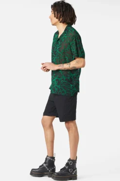 Neglected Flocked Mesh Short Sleeve Shirt
